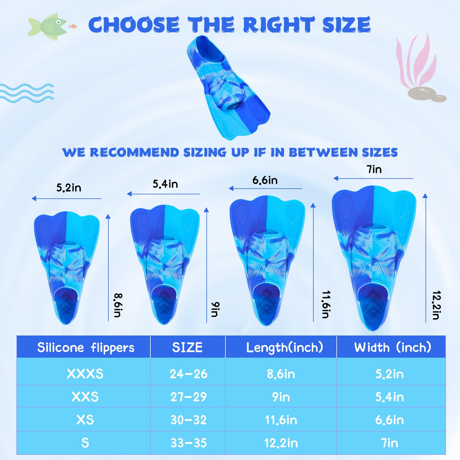 Kids Swim Training Fins, Comfortable Silicone Short Fins for Lap Swimming Flippers, Travel Size Flipper for Kids with Mesh Bag - Image 4