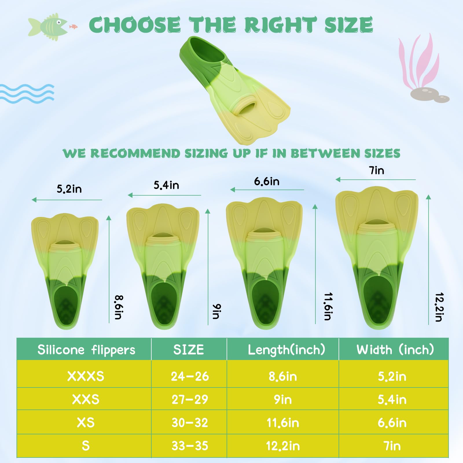 Kids Swim Training Fins, Comfortable Silicone Short Fins for Lap Swimming Flippers, Travel Size Flipper for Kids with Mesh Bag - Image 4